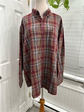 G.H. Bass & Co. Burgundy Plaid Button-Down Shirt